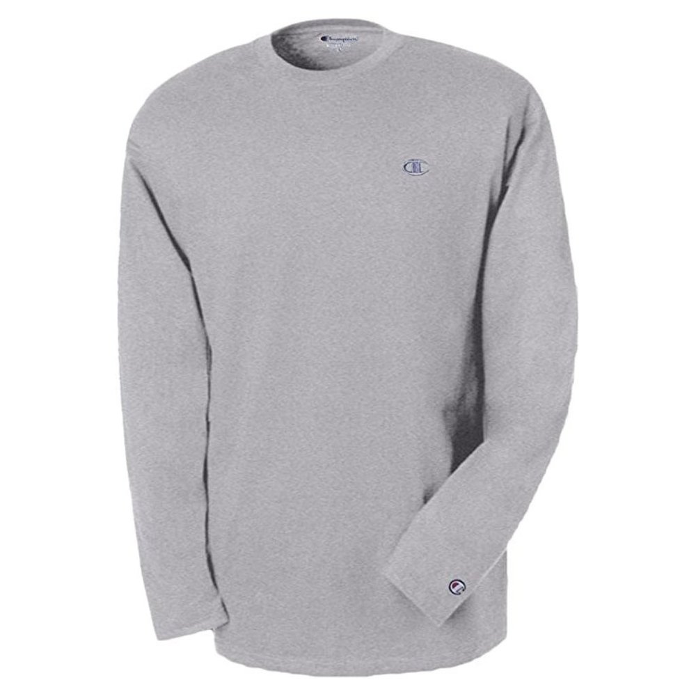 Champion Cotton Jersey Long-Sleeve Mens T Shirt - T2228 - Oxford Grey
